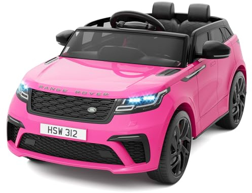 ZoomBuggy 12V Kinder Elektroauto Mit 2,4 GHz, Fernbedienung, 2 Motoren, Sanftstart, Musik, USB, LED-Scheinwerfer & Hupe, Elektrofahrzeug Für Kinder Ab 3 Jahren (Rosa)