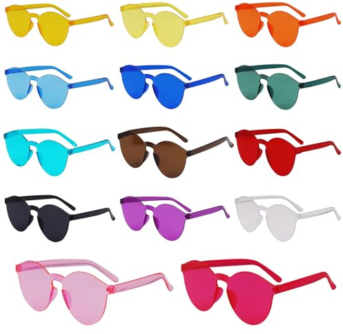 VirtuGro Sonnenbrille Partybrillen Hippie Brille Magische Farben Party Brille Sonnenbrille Randlose Transparente Erwachsene Kinder für Party Zubehör, Foto Requisiten