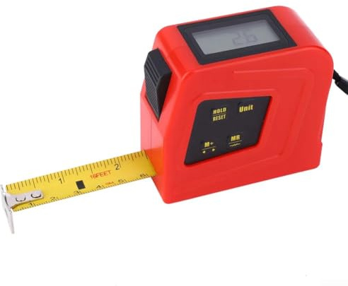 Feeshoppher Mètre ruban à mesurer électronique numérique en acier de haute précision 5 m métrique et échelle avec marquages clairs en gras et boîtier ABS compact pour la construction, la menuiserie