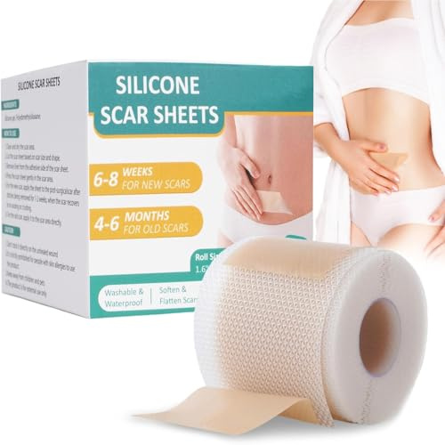 Fogli Cicatriziali in Silicone, Cerotti Silicone Cicatrici, 4x150cm Nastro di Cicatrici, Tratta Tutte le Cicatrici Causate da Cesareo, Chirurgia, Ustioni, Acne e Altro
