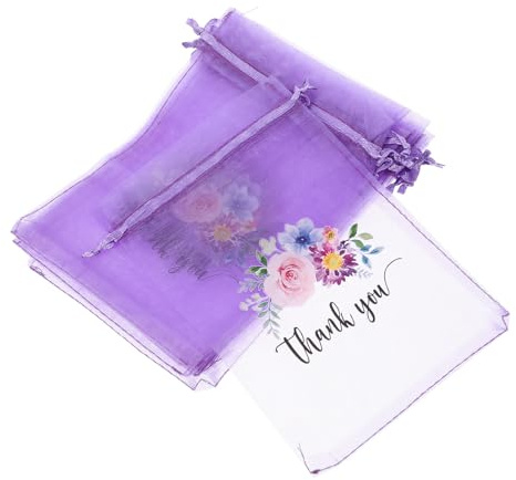 iplusmile Kleine Organzabeutel Kleiner Geschenktüten mit Kordelzug 10 Stück aus Gauze Vielseitig Einsetzbare 10 X 15cm für Lavendel und Schmuck