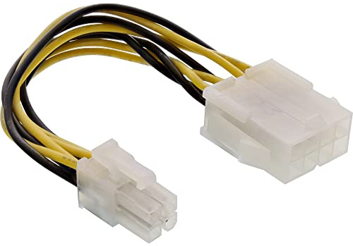 InLine 26633A Stromadapter intern, 8pol ATX2.0 Netzteil (EPS) zu 4pol ATX1.3 Mainboard, 0,15m