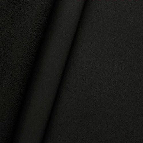 STOFFKONTOR Softshell Fleece Stoff Meterware, Wasserabweisender Softshell-Stoff mit Fleece zum Nähen - Schwarz