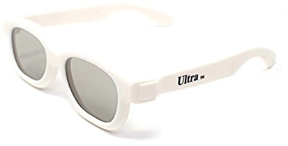 Ultra 1 x White Childrens Passive 3D Glasses Kids for Use with all Passive TVs Cinema Projectors and RealD Films Movies Circular Polarised 3D Glasses Passive Kids Movies Cinema 3D Glasses