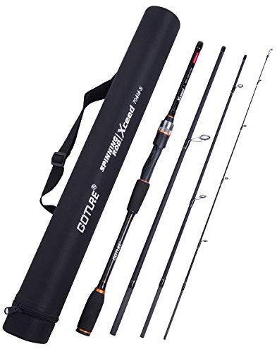 Goture Angelruten – Wurfruten gegossen und schwenkbar – tragbare Transportruten mit 2 und 4 Abschnitten, leicht, aus Kohlefaser, M, Power, MF Action, 1,98 m – 3,0 m