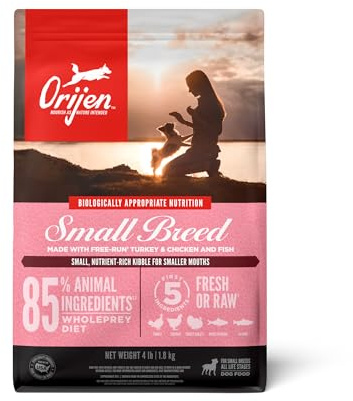 ORIJEN Grain Free High Protein Dry Dog Food Small Breed Recipe 4lb Bag
