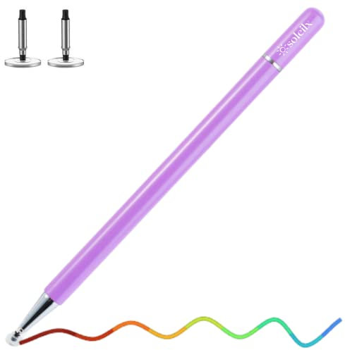 soleilx Penna per Tablet Universale - Penna Touch - Pennino Touch Screen- Pennino per tablet per Apple Pencil Iphone Ipad Smartphone e Tablet android- Penne per Cellulare e Telefono viola