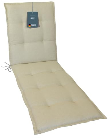 LILENO HOME Juego de 1 tumbona enrollable en color beige, perfecta para tumbona de playa, cojín para tumbona de jardín (190 x 60 x 6 cm)