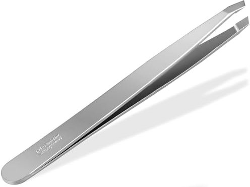 Zupfpinzette Pinzette aus Solingen Haarzupfpinzette Made in Germany Augenbrauenpinzette aus Rostfreiem Edelstahl für die Gesichtspflege zum Zupfen von kleinen Härchen für Damen und Herren (Schräg)