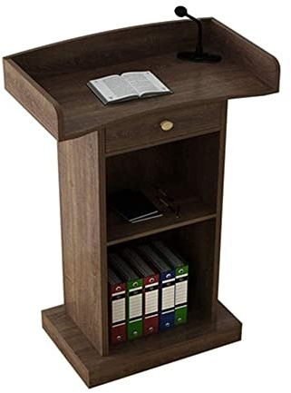 ZEELYDE Lectern Podium Stand,Host Ceremonial Lectern Desk with Drawer Reception Customer Desk for Company Campus Restaurant Wedding/with Drawer/60x42x120cm
