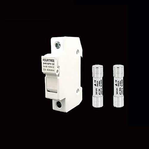 1 Satz Sicherungshalter mit 10 * 38 mm DC 1000 V 1 A 3 A 5 A 10 A 15 A 20 A 25 A 32 A for PV-BAT-Sicherungen for Schutz des Solarsystems (Color : 20a, Size : 1 UK)