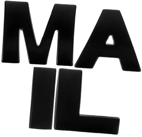 KONTONTY 4pcs Alphabet Decals Removable Mail Letter Stickers English Mailbox Decals