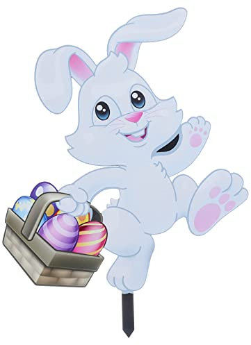 Happyyami Osterdeko Gartenstecker Niedlicher Hase Wetterfeste Gartenfigur Für Außenbereich Und Ostergestaltung Für