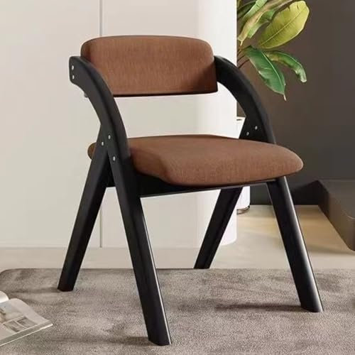 Klappstühle aus Massivholz mit gepolsterten Sitzen und abnehmbaren Bezügen, stapelbare Holzstühle für Esszimmer, Schlafzimmer, Konferenzen, Büro, Schwarz/Braun