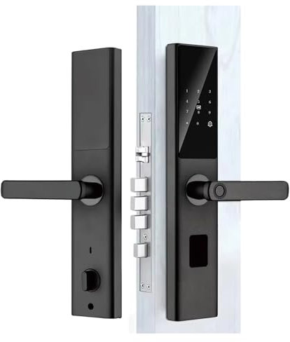 VEKELETE Cerradura de Puerta Tuya Zigbee biométrica con Huella Dactilar, Cerradura de Puerta Inteligente electrónica Digital con pulsador y WiFi(Not App(24 30 240))
