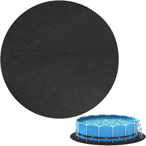 BIZOI Poolmatten Schutzboden Rund, Matte Pool Bodenplane Faltbarer, Runde Poolmatte, Poolunterlage rutschfeste Unterlage für Aufstellpools, wasserdichte Pool Bodenplane, Pool Unterlage Outdoor