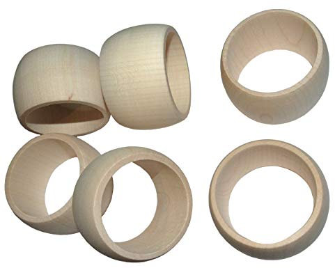 Serviettenringe Holz 6er-Set | Serviettenhalter aus naturbelassenem Buchenholz – nachhaltig und zeitlos | Serviettenschnallen für Hochzeit, Feste und Alltag | Napkin Rings | Naturholz