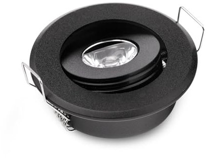 JOYINLED 10 Pack Mini 3 W LED Spot Light Warm White 3000K Black LED Swivelling Recessed Ceiling Light for Home Cabinet DIY Lighting Cut-out Hole Size 40-45mm