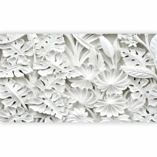 murando - Fototapete XXL Blätter 500x280 cm - Foto Tapete Schlafzimmer Wohnzimmer Moderne Vliestapete XXL Wandtapete Motivtapeten Bildtapete 3d Effekt Wand Dekoration - Blumen weiß f-B-0058-a-a