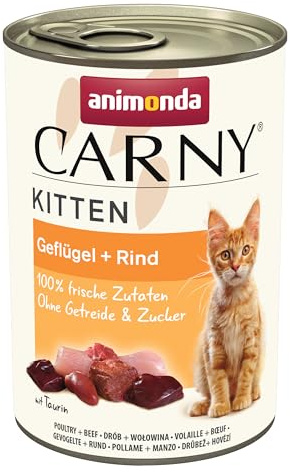 animonda Carny Kitten Katzenfutter, Nassfutter Katzen bis 1 Jahr, 6 x 400 g , Geflügel-Cocktail, 400g (6er Pack)