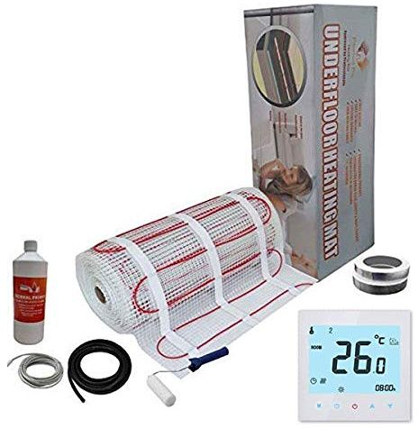 Nassboards Pro Elite - Electric Underfloor Heating kit 200w per m² - 10m², White WiFi Thermostat