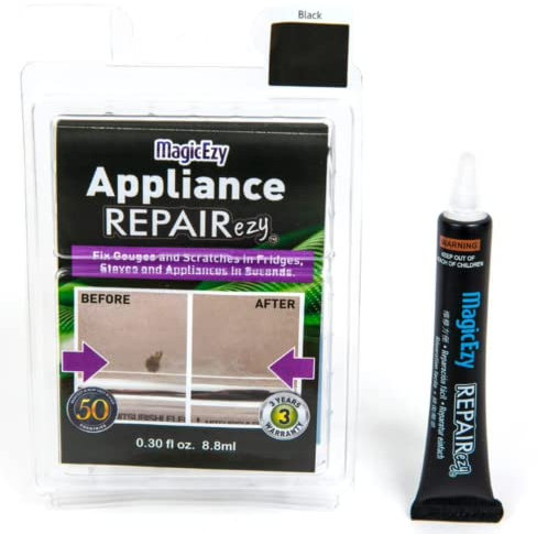 MagicEzy Appliance RepairEzy - (Black) | Appliance Touch Up Paint | Scratch Repair for Stove, Microwave, Fridge | Enamel, Metal, Stainless Steel |