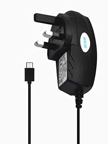KP TECHNOLOGY Vodafone Smart V10 Charger, UK 3 Pin Mains Wall Plug, Micro USB, 1Amp, Black
