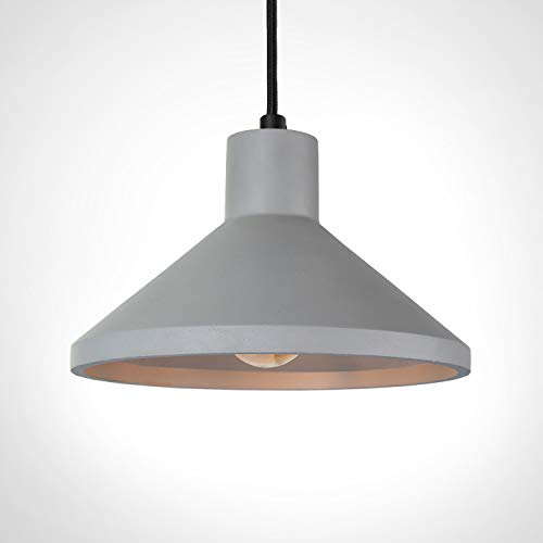 Paco Home Luminaria Suspendida, E27, Lámpara Para Salón, Comedor Y Cocina De Altura Ajustable, Color: Gris de hormigón, Bombilla: Sin bombillas