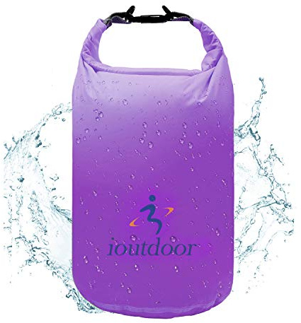 iOutdoor Wasserdichter Trockentasche, ultraleicht, 10 l, hält die Ausrüstung trocken sauber, für Kajakfahren, Wandern, Schwimmen, Camping, Segeln, Bootfahren, Angeln (Lila)
