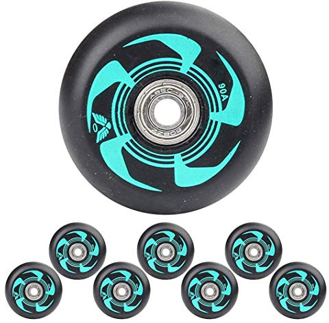 SSCYHT Inline Skate Rollen mit ABEC-9-Lagern 72 mm 76 mm 80 mm 90A Ersatz Rollen für Hockey Skates 8er-Pack,Grün,80mm