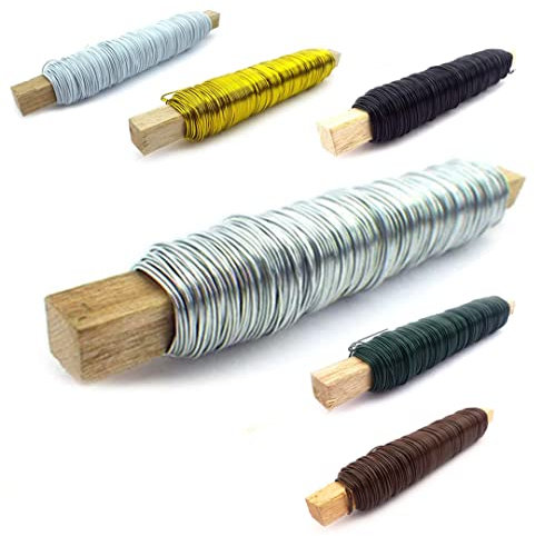 Sepkina Blumendraht Draht Floristikdraht Bindedraht Wickeldraht Basteldraht Metalldraht 50 Meter Silber (Silber)