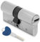 Amig - Serratura porta di sicurezza a cilindro | Realizzata in Ottone | Protezione Antitrapano e Antiurto | Cromo Opaco| Misura: 80 mm (30-50)