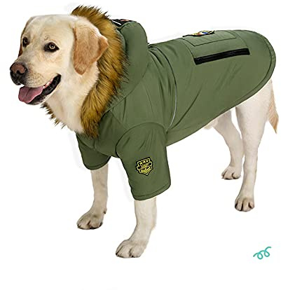MOTT Extra stora hundhuvtröjor varm tjock husdjurskappa jacka för Golden retriever labrador shepherd, vinter hundkläder utomhuskläder med reflexremsa