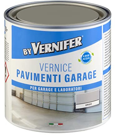 Arexons Vernifer Vernice Pavimenti Garage Grigio 750 ml, Vernice a Base Acqua Monocomponente, Protezione Pavimenti Garage, Trattamento Anti Polvere e Anti Olio