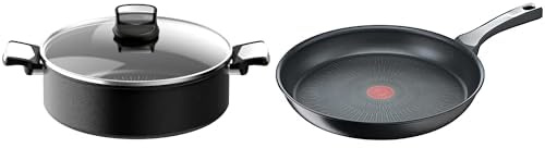 Tefal Unlimited On Sauteuse 28 cm, Résiste aux rayures, Revêtement antiadhésif, Thermo-Signal™, Cuire à l'étouffée & Unlimited On Poêle à frire 32 cm, Revêtement antiadhésif résistant aux rayures