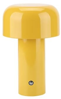 Hovoto Lampe De Table Champignon, Lampes de Table Sans Fil, Lampe de Table Rechargeable USB, 3 Niveaux de Luminosité, Lampe De Bureau Tactile Dimmable pour Restaurant, Chambre, Bar, jaune