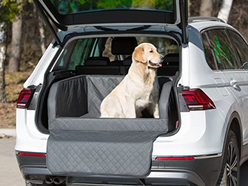 PillowPrim Hundeautositz, Hundedecke Auto Vordersitz/Rückbank, Transportbox Katze, Hundebox, Hundekorb, Hundegeschirr, Hundebett, Hundekörbchen (Graphit Skaj, (1) 70x92x39 cm)