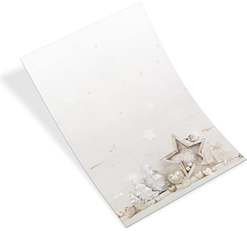 Logbuch-Verlag 50 Blatt Briefpapier Weihnachten für geschäftlich & privat - Weihnachtspapier DIN A4 bedruckbar Geschäftsbrief Brief weihnachtlich
