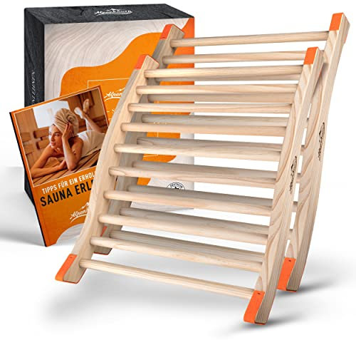 ALPENHAUCH Sauna Rückenlehne aus 100% Naturholz [2 Stück] - Ergonomische Rückenlehne mit geschwungener S-Form - Edles Sauna Zubehör Infrarotkabine - Komfortable Rückenlehne Infrarotkabine