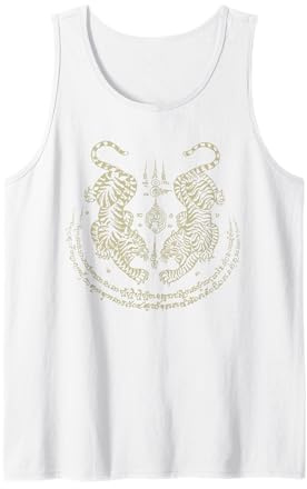 Sak Yant Thai Tattoo Tigers Muay Thai traditionell Thailand Tank Top