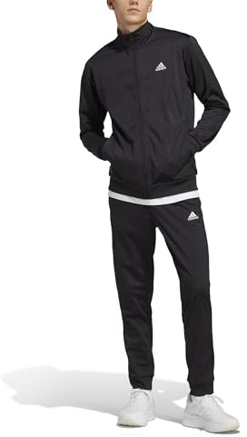 adidas För Män Linear Logo Tricot Track Suit, black/white/black/white, S