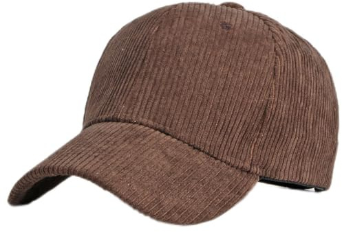 GIBZ Unisex Klassische Baseballkappe Cord Mütze Verstellbar Kaffee