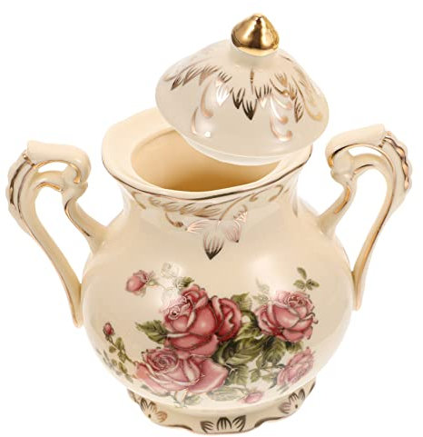 Cabilock Tarro De Cerámica Para Almacenar Estilo Europeo Recipiente De Porcelana Para Condimentos Bote De Cerámica Para Azúcar Para Especias Para Cafetería