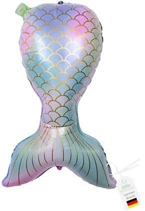 LITTLE BIRTHDAY XL Meerjungfrau Folienballon bunt, 76,5x48 cm | Mermaid Flosse Design, Heliumgeeignet, Geburtstag, Kindergeburtstag
