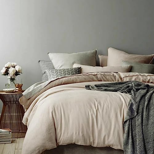 AShanlan Bettwäsche 140x200 Beige Bettbezug mit 1 Kissenbezug 70x90 cm 2tlg