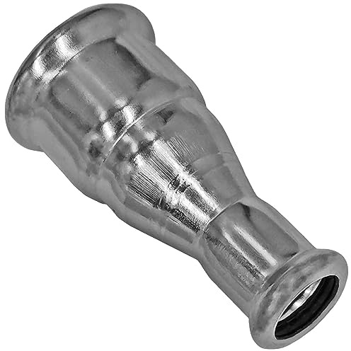 MegaHaustechnik Reduziermuffe 22x15 Pressfitting aus Edelstahl V4A für Rohr-Außendurchmesser 22 auf 15mm reduziert zum Verpressen M-Kontur, Trinkwasser geeignet, Reduzierung Reduktion Übergang