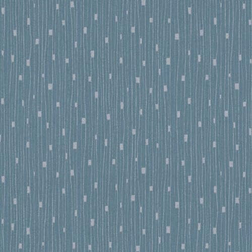 BRICOFLOR Tapete taubenblau im Retro Stil Vliestapete in Blau Silber ideal für Wohnzimmer und Schlafzimmer Vlies Mustertapete