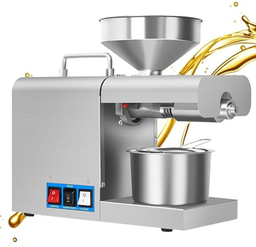 ExoticaBlend Küchen-Ölpresse, elektrischer automatischer Ölpresse-Extraktor, Bio-Öl-Expeller für Avocado, Kokosnuss, Flachs, Erdnuss, Rizinus, Hanf, kommerzielle Qualität, 820 W