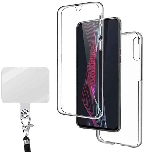 360 Grad Rundumschutz Handyhülle kompatibel mit Apple iPhone 6S Plus / 6 Plus Transparent Stoßfest Silikon Bumper Case Outdoor Full Cover Eingebautem Displayschutz Schutzhülle Klar Pad für Kordel