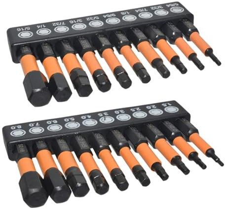 Magnetic Key Drill Set, 1/4 Steel Hex Shank Drill Bits, 20 Wrench Drill Bit Set, S2 Steel Wrench Screwdriver Accessories Kit for Electric Manual Screwdrivers